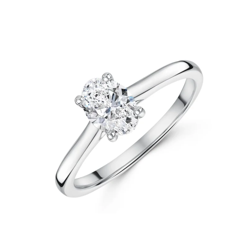 Platinum Oval Cut 1.00ct Diamond Solitaire Ring