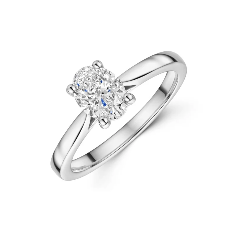 Platinum 1.00ct Oval Diamond Solitaire Ring