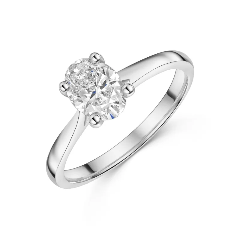 Platinum Oval Cut 1.00ct Diamond Solitaire Ring
