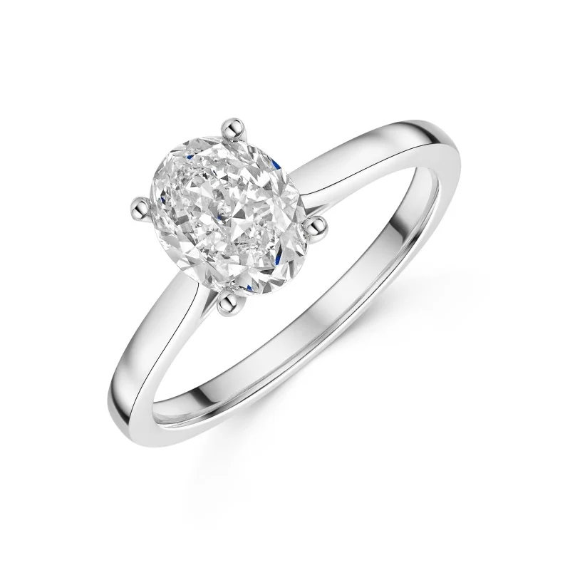 Platinum Oval Cut 1.50ct Diamond Solitaire Ring