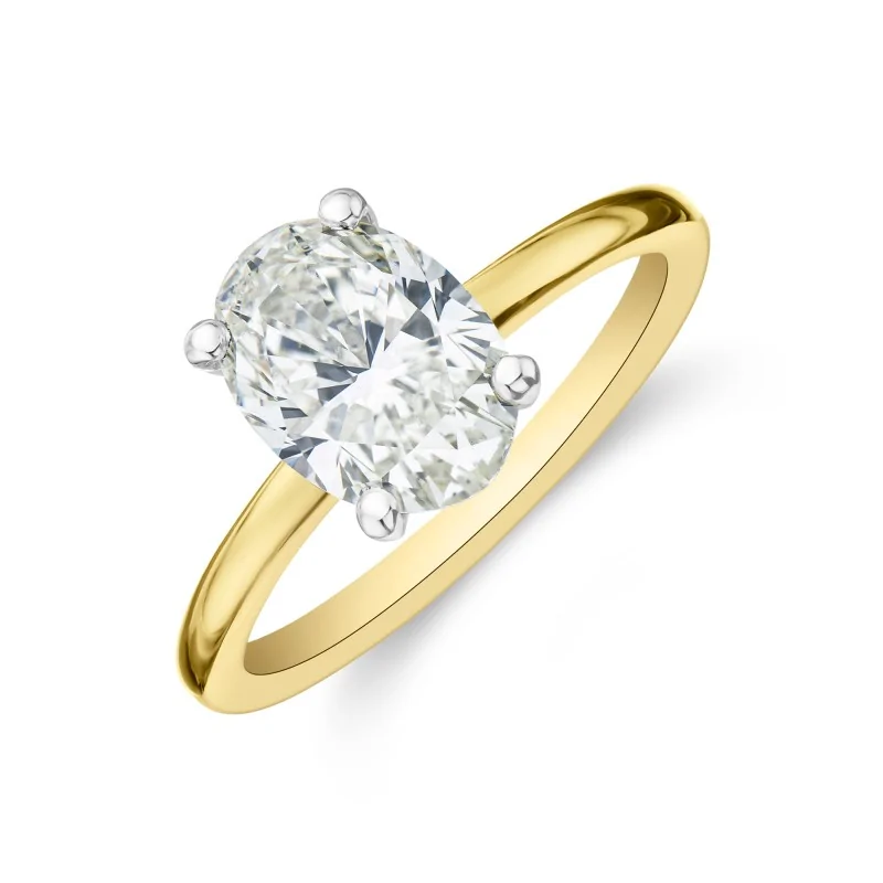 18ct Yellow Gold Oval Cut 1.80ct Diamond Solitaire Ring