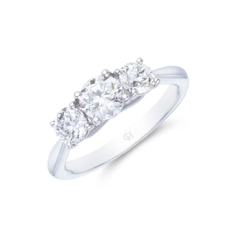 18ct White Gold 1.25ct Diamond Three Stone Ring 