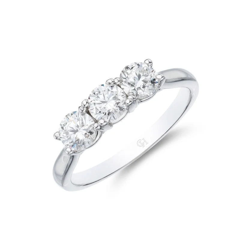 Platinum 1.00ct Diamond 3 Stone Ring