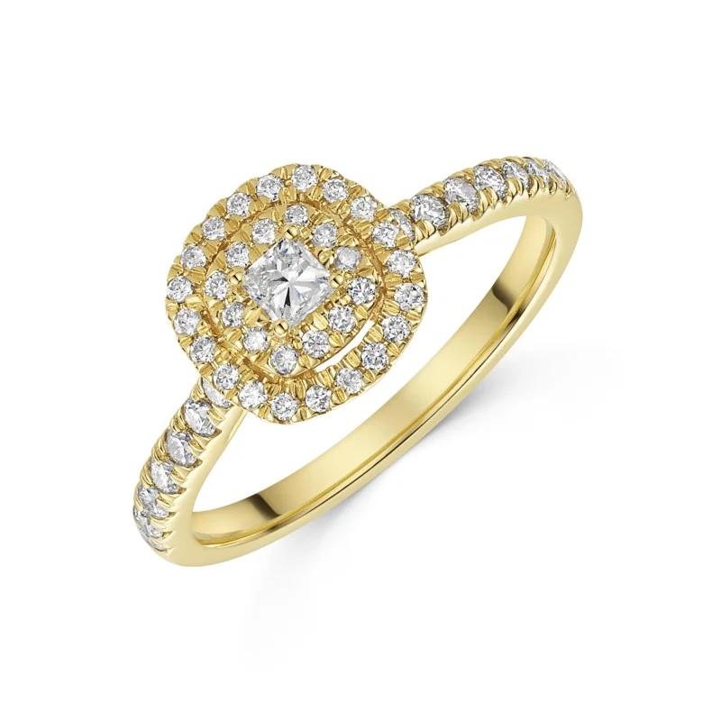 18ct Yellow Gold 0.50ct Diamond Cluster Ring