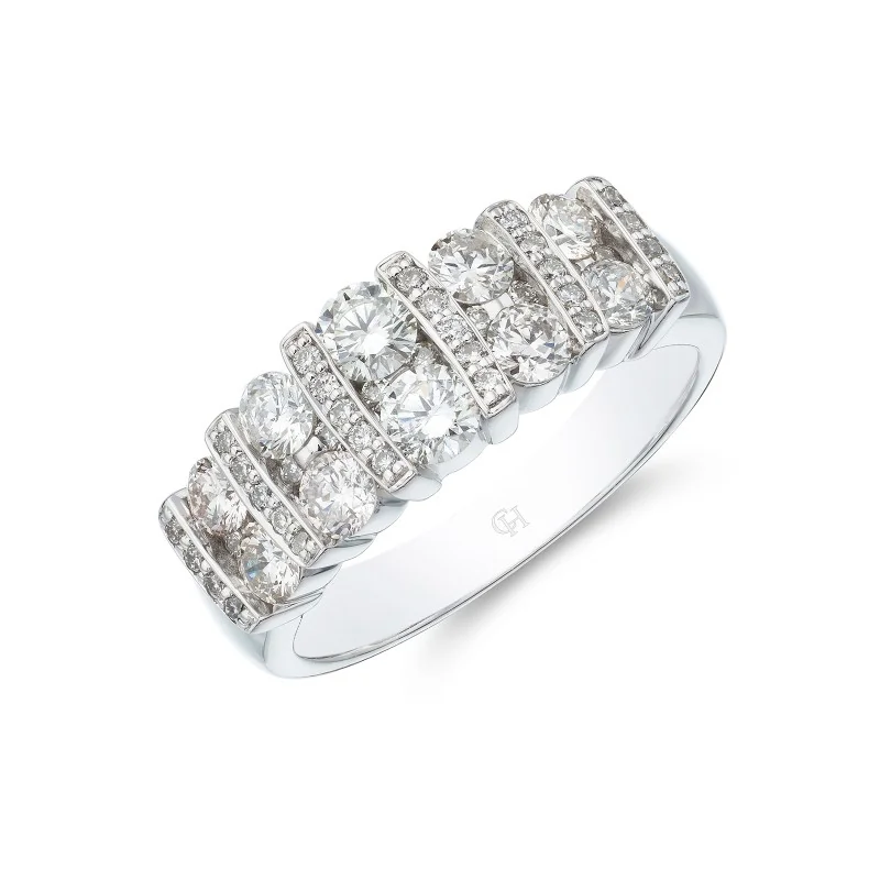 9ct White Gold 1.11ct Diamond Cluster Ring 