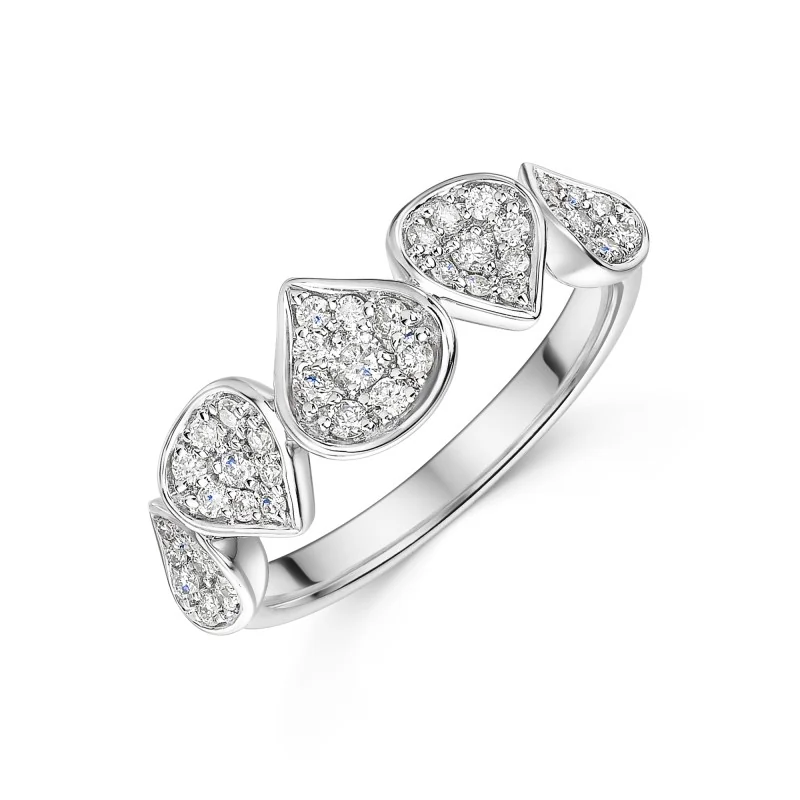 9ct White Gold 0.37ct Diamond Cluster Ring