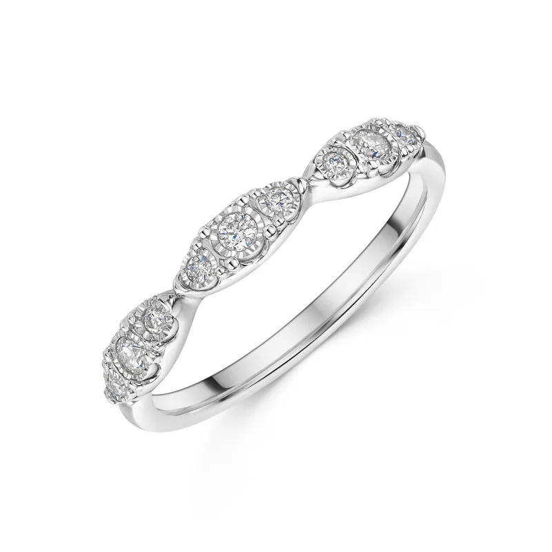 9ct White Gold 0.15ct Diamond Cluster Ring