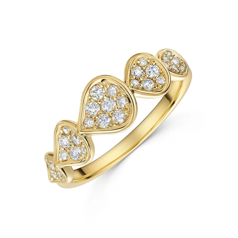 9ct Yellow Gold 0.32ct Diamond Cluster Ring