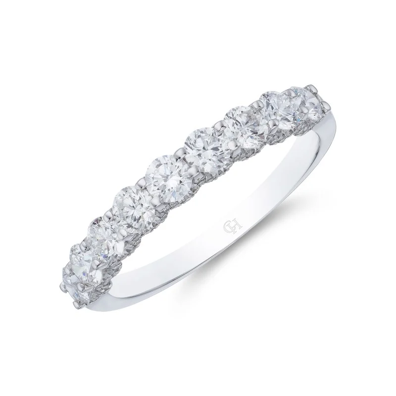 18ct White Gold 1.17ct Diamond Nine Stone Eternity Ring 