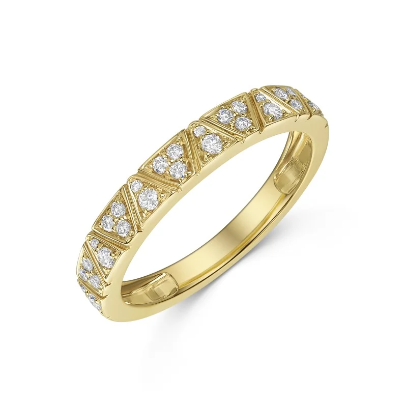 18ct Yellow Gold Round Brilliant 0.20ct Fancy Diamond Eternity Ring