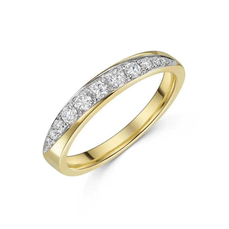18ct Yellow Gold Round Brilliant 0.28ct Diamond Twisted Circle Ring