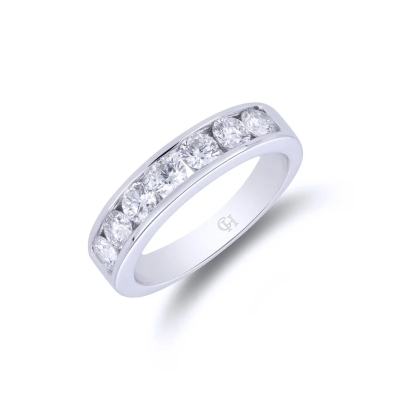 Platinum Brilliant Cut 7 Stone 1.00ct Diamond Eternity Ring