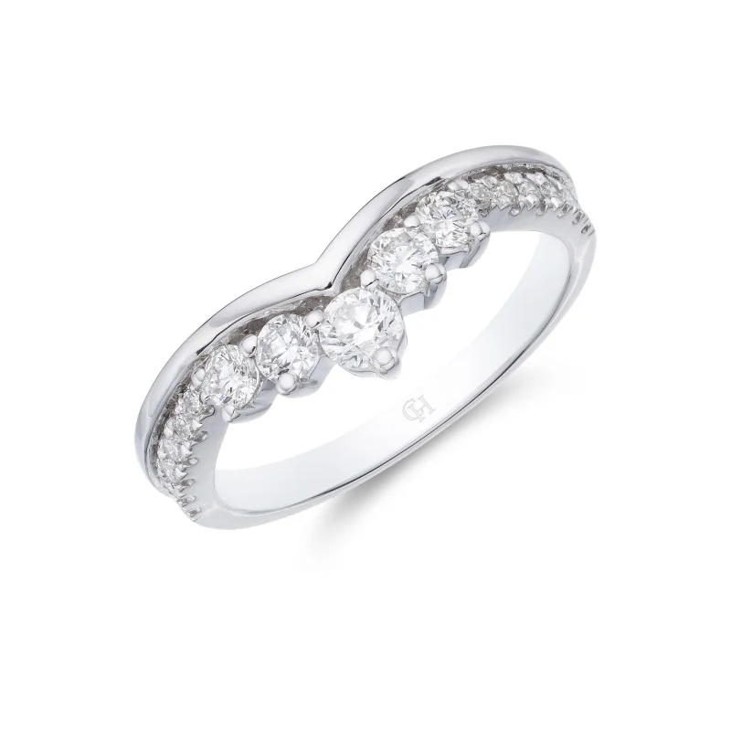 9ct White Gold Brilliant Cut 0.48ct Diamond Shaped Eternity Ring