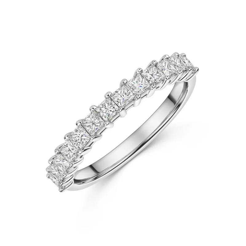 9ct White Gold Princess Cut 0.50ct Diamond Eternity Ring 