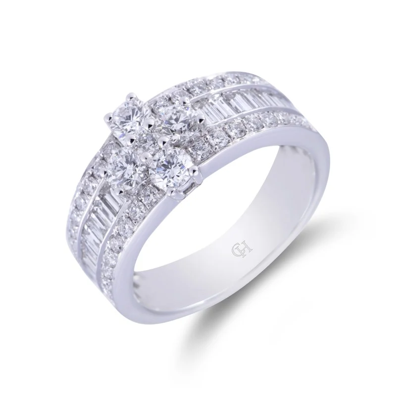 18ct White Gold 1.50ct Diamond Fancy Band