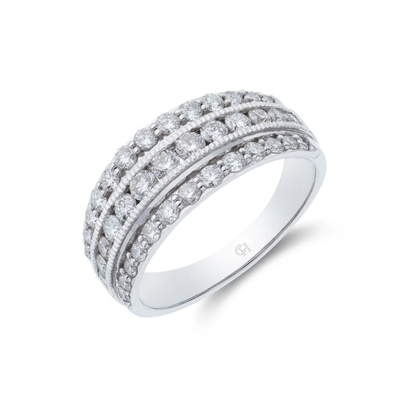 1857 9ct White Gold Brilliant Cut 1.00ct Diamond Fancy Band