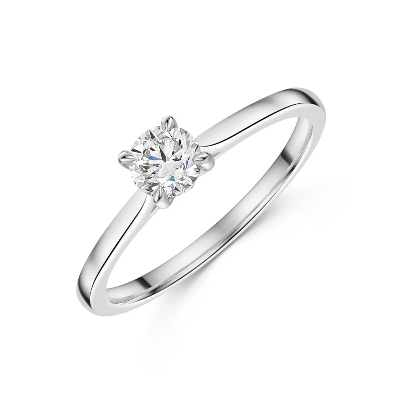 Platinum Tulip Set Round Brilliant 0.50ct Diamond Solitaire Ring