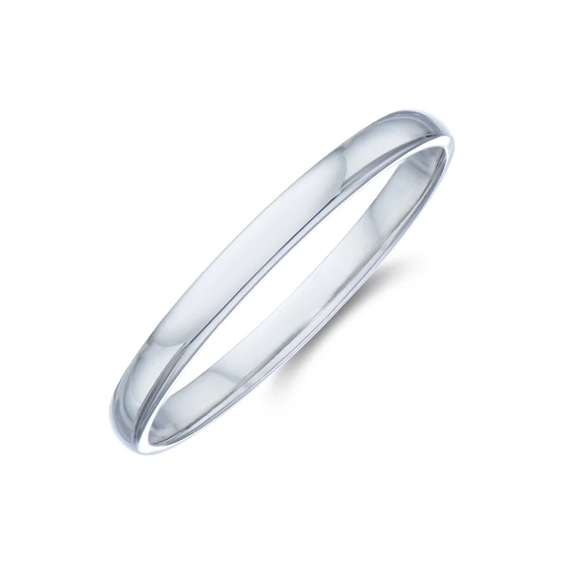 Ladies Platinum 2mm Light Court Wedding Ring