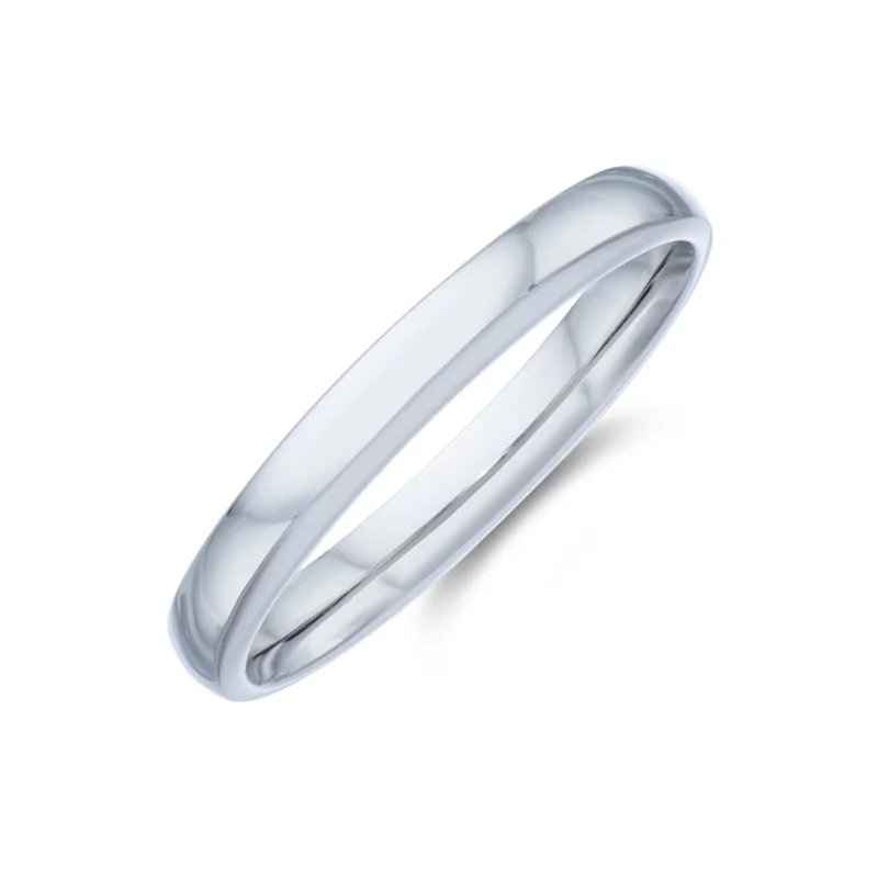 Ladies Platinum 2.5mm Medium Court Wedding Ring