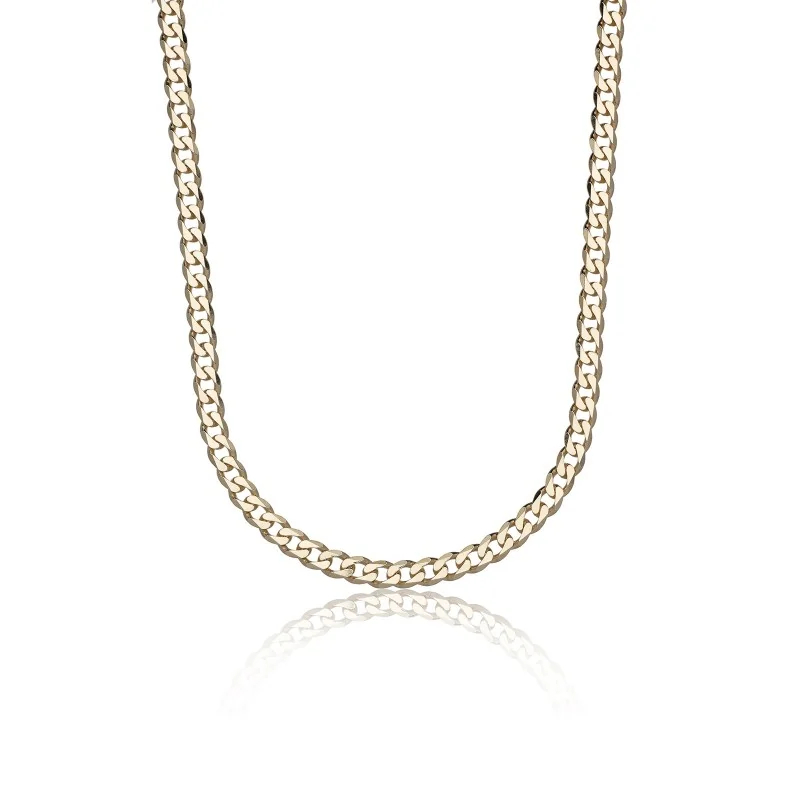 Silver Yellow Gold Plated 20' 6.2mm Curb Chain Necklace