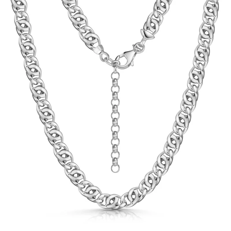 Silver 50cm Fancy Curb Chain Necklet