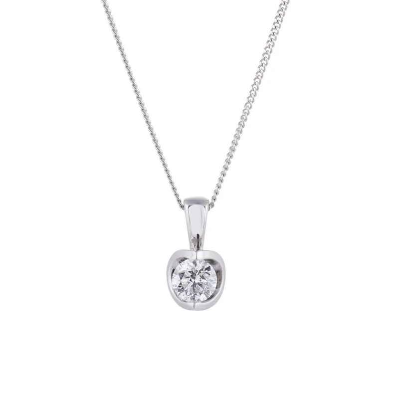 18ct White Gold Brilliant Cut 0.50ct Diamond Pendant
