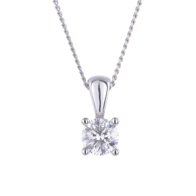 18ct White Gold Brilliant Cut 0.50ct Diamond Pendant
