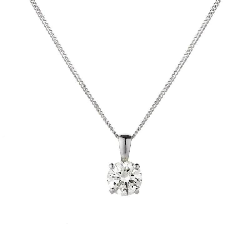 18ct White Gold Brilliant Cut 1.00ct Diamond Pendant