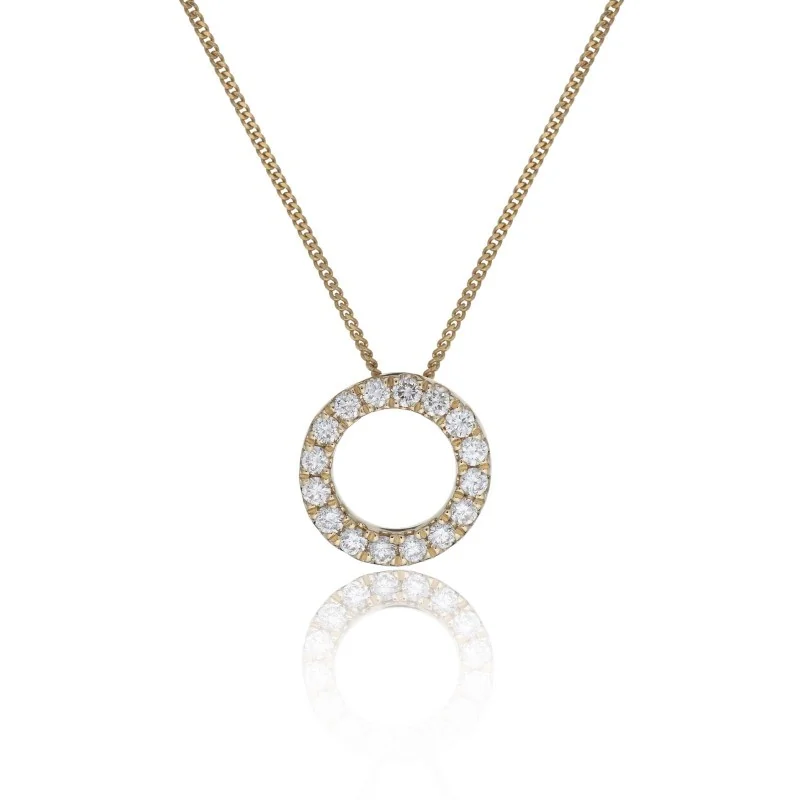 18ct Yellow Gold 0.20ct Diamond Circle Pendant