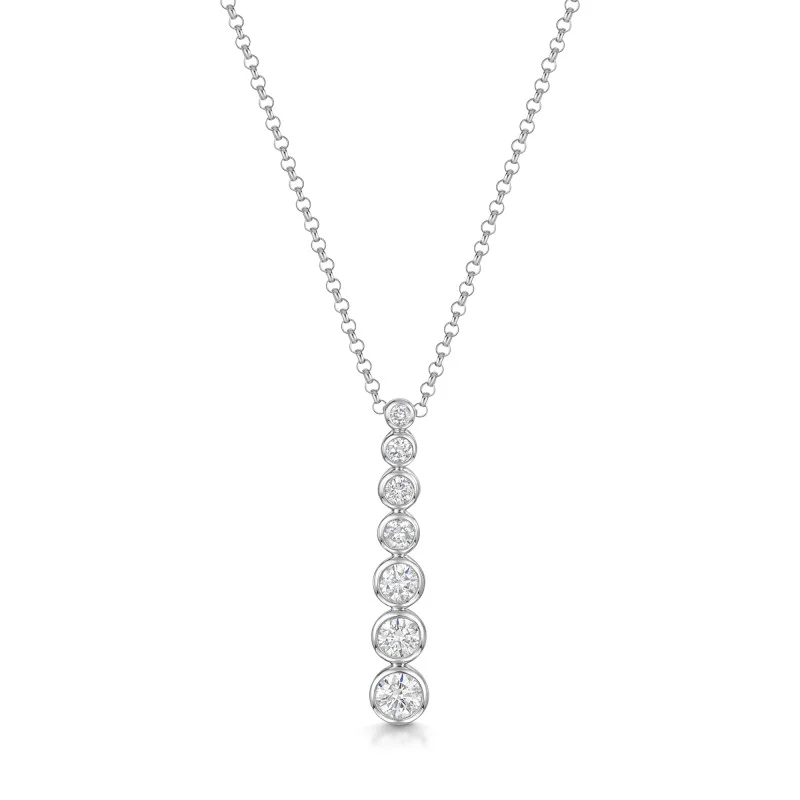 9ct White Gold 0.50ct Round Brilliant Diamond Drop Pendant