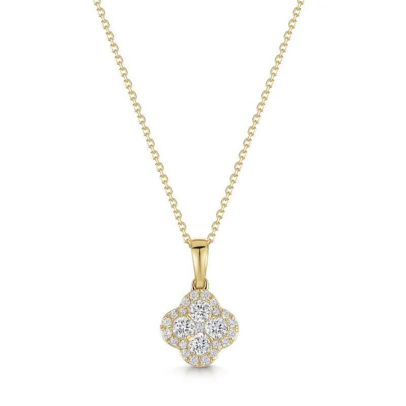 9ct Yellow Gold Round Brilliant 0.33ct Diamond Pendant