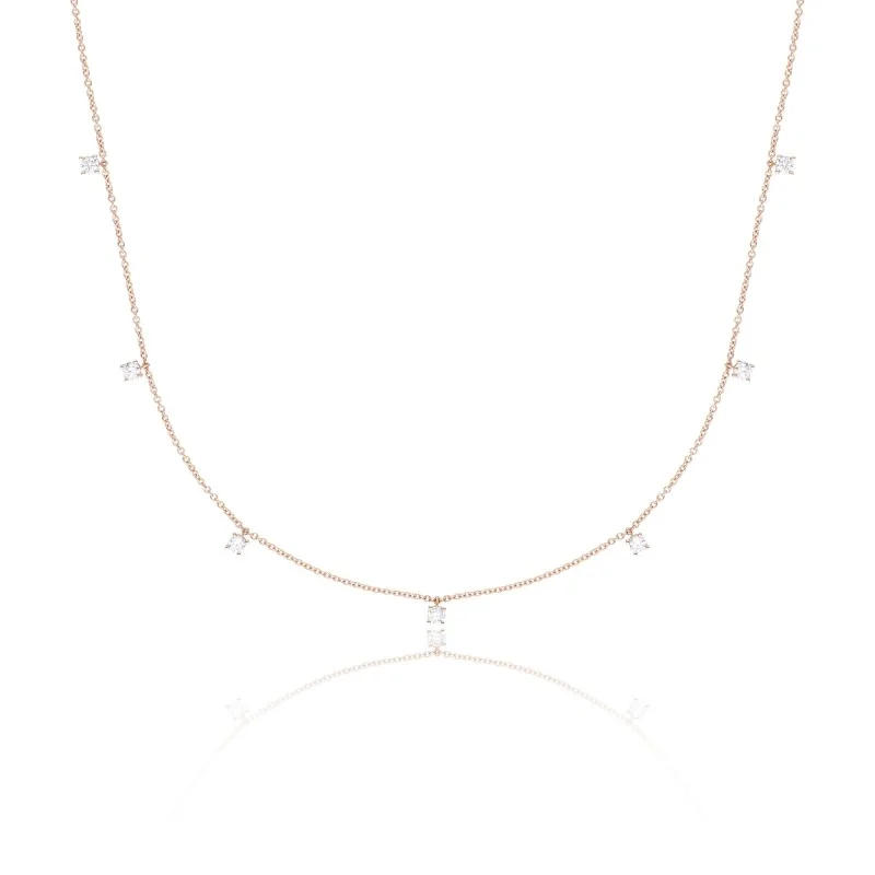 18ct Rose Gold Brilliant Cut 0.30ct Diamond Necklace 1