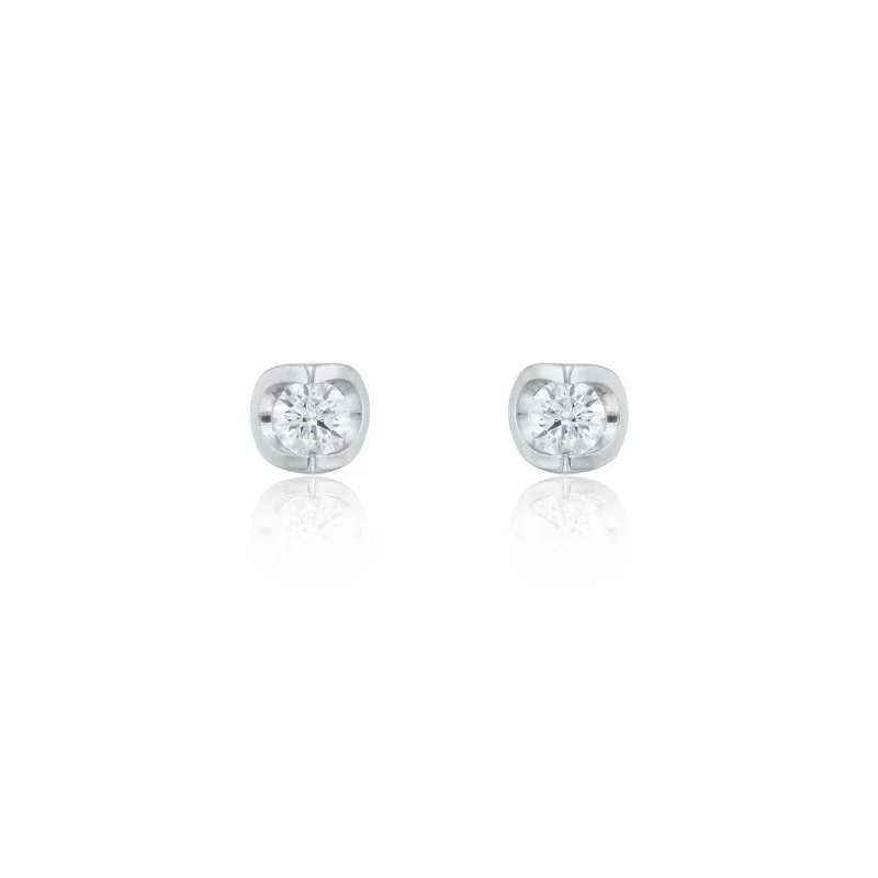 18ct White Gold Brilliant Cut 0.15ct Diamond Stud Earrings