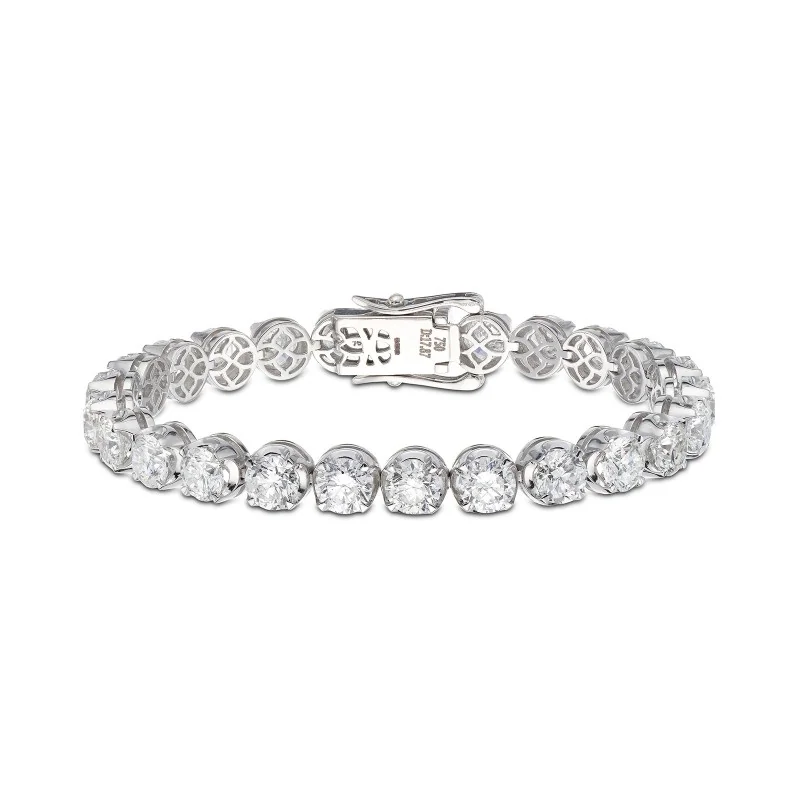 18ct White Gold Brilliant Cut 18.00ct Diamond Tennis Bracelet
