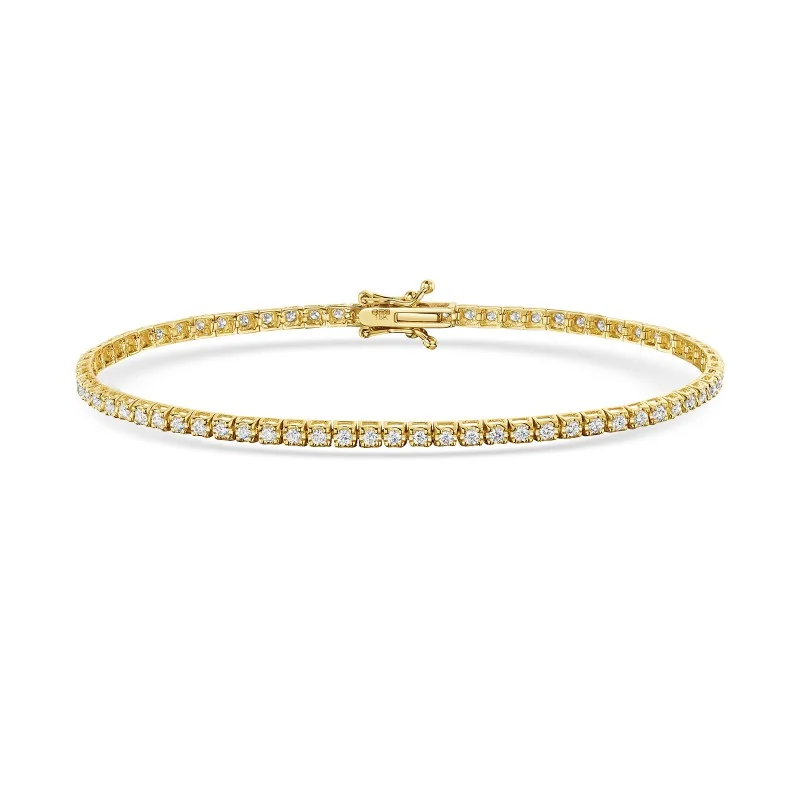 18ct Yellow Gold Brilliant Cut 1.25ct Diamond Tennis Bracelet
