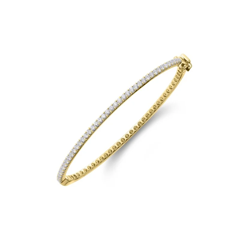 18ct Yellow Gold 1.00ct Round Brilliant Cut Diamond Bangle