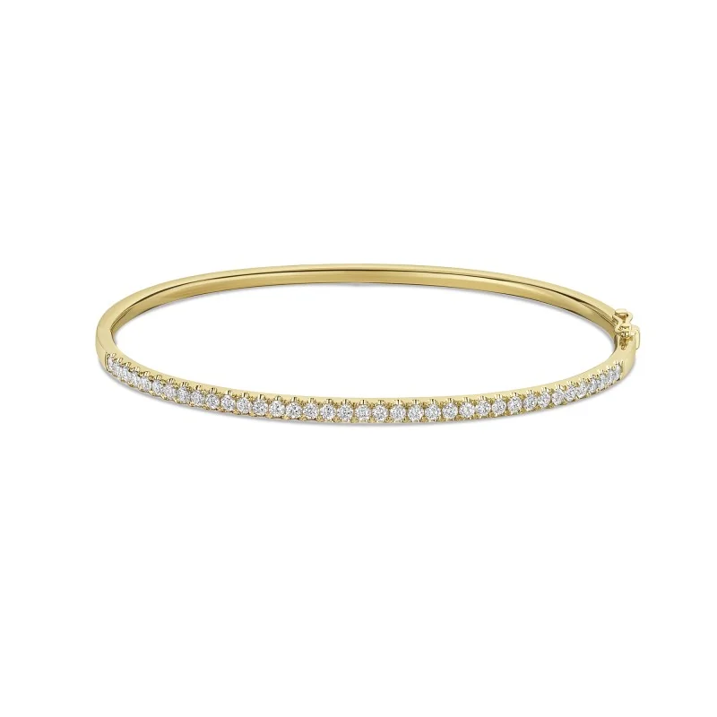 9ct Yellow Gold Round Brilliant 1.00ct Diamond Bangle