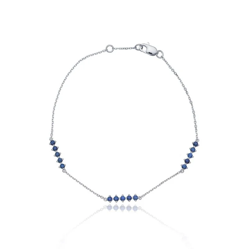9ct White Gold 0.45ct Sapphire Bracelet