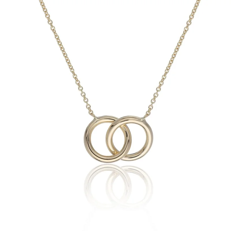 9ct Yellow Gold Double Circle Necklace