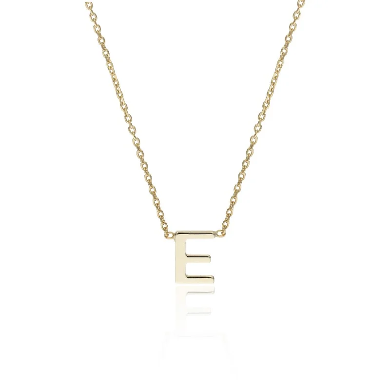 9ct Yellow Gold 'E' Letter Necklace