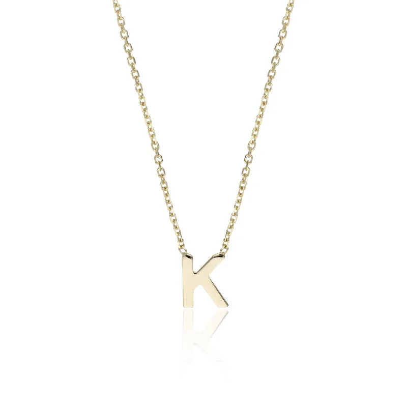 9ct Yellow Gold 'K' Letter Necklace