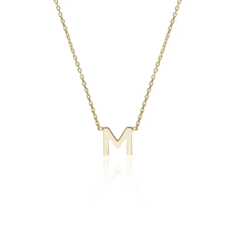 9ct Yellow Gold 'M' Letter Necklace