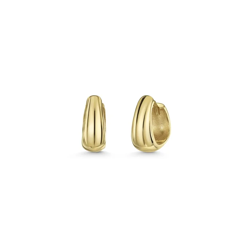 9ct Yellow Gold Abstract Hoop Earrings