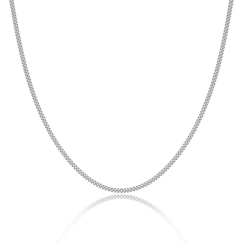 9ct White Gold Diamond Cut Curb Chain
