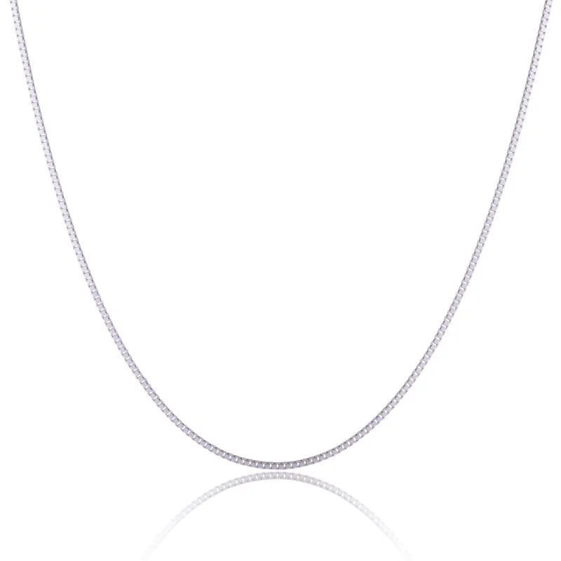 9ct White Gold 0.6mm 16-18inch Box Chain