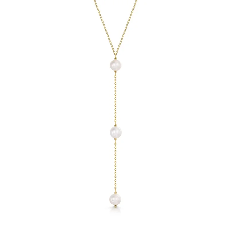 9ct Yellow Gold Freshwater Pearl Drop Adjustable Necklet