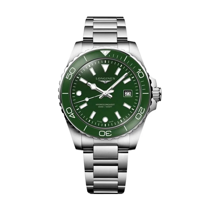 Longines HydroConquest 42mm Green Quartz Mens Watch L37694066