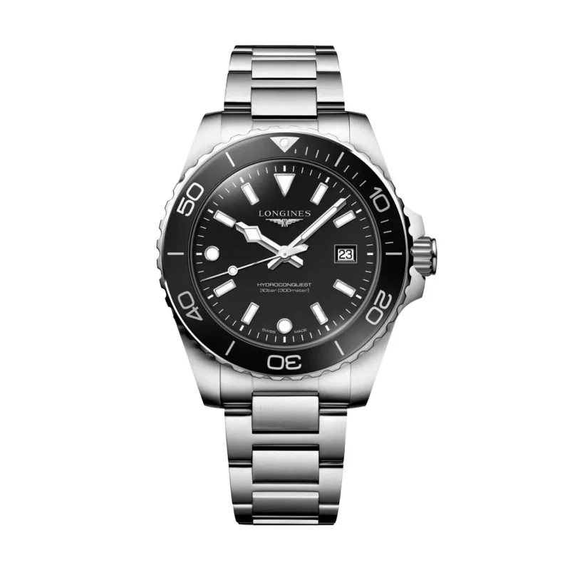 Longines HydroConquest 42mm Black Quartz Mens Watch L37694566