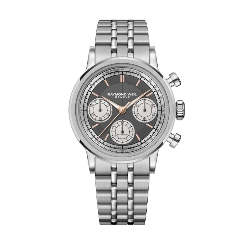 Raymond Weil Millesime Tri-Compax Chronograph Automatic 39mm Mens Watch 7765-ST-60651