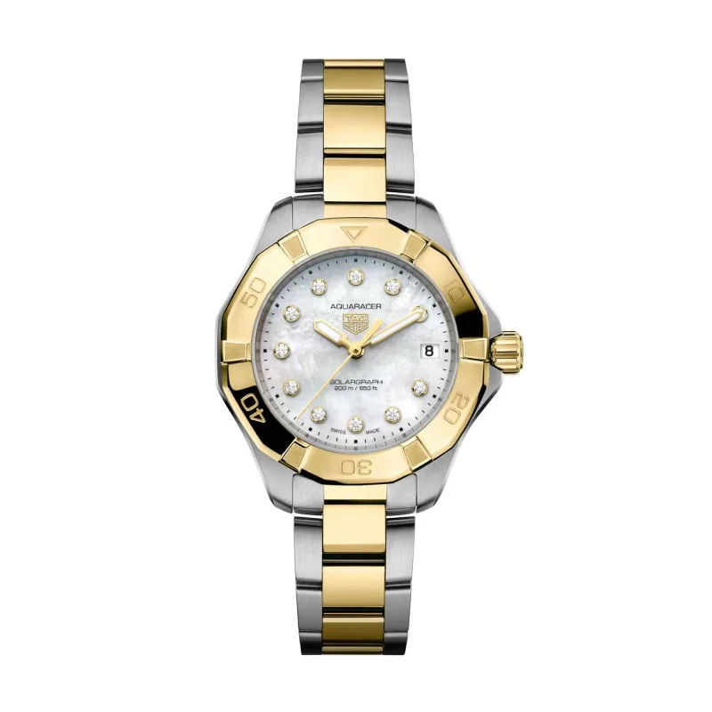 TAG Heuer Aquaracer Professional 200 Solargraph 34mm Solar Quartz Ladies Watch WBP1326.BB0004